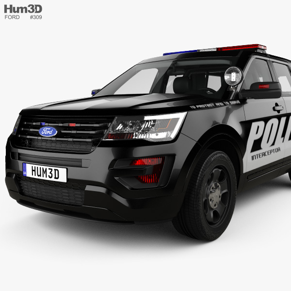Ford Explorer Police Interceptor Utility with HQ interior 2019 3D