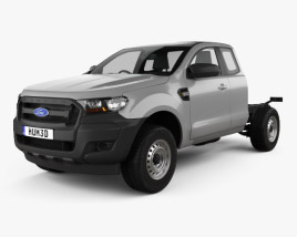 Ford Ranger Super Cab Chassis XL 2018 3D模型