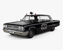 Ford Galaxie 500 hardtop Dallas Police 4-door 1963 3D model