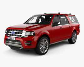 Ford Expedition EL Platinum with HQ interior 2018 3D model