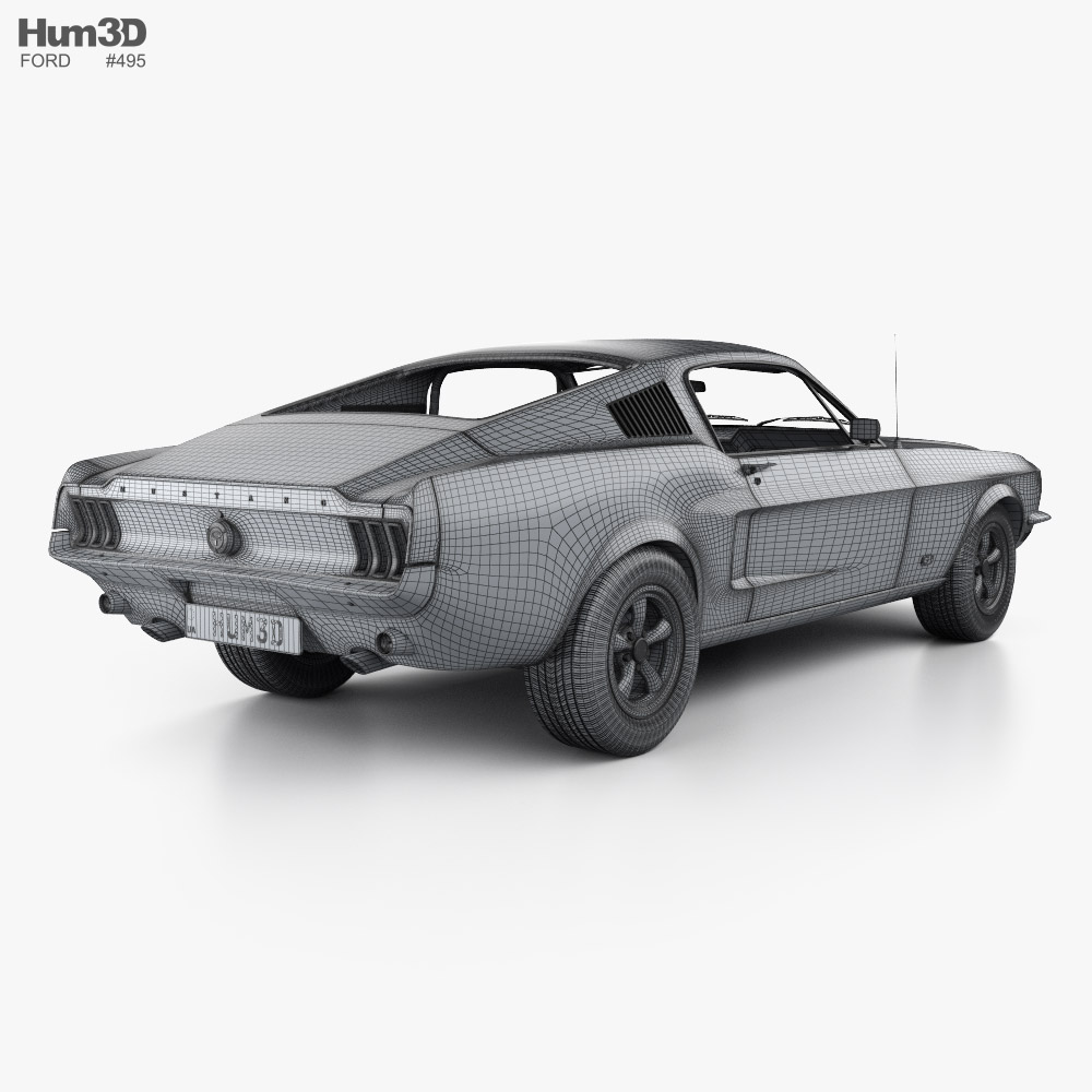 Ford Mustang GT HQインテリアと 1967 3Dモデル