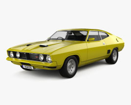 Ford Falcon GT Coupe with HQ interior and engine 1976 3D model