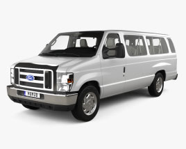 Ford E Passenger Van with HQ interior 2014 3D model