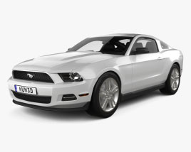 Ford Mustang V6 coupe with HQ interior and engine 2015 3D model