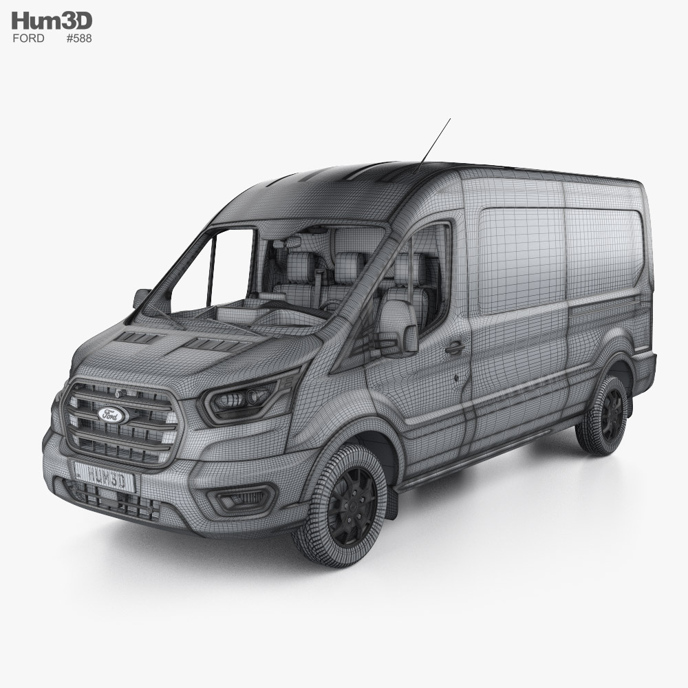 Ford Transit パネルバン L2H2 インテリアと 2021 3Dモデル