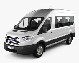 Ford Transit Passenger Van L2H3 with HQ interior 2015 3D model