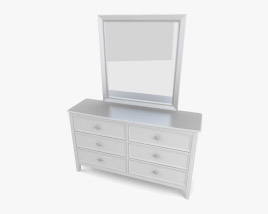 Ashley Caspian Panel Dresser & зеркало 3D модель