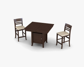 Ashley Lynx Extension Pub Стол & Барный стул 3D модель