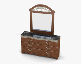 Ashley Fairbrooks Estate Panel Dresser & mirror 3D model