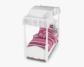 Ashley Exquisite Twin Poster bed 3D model