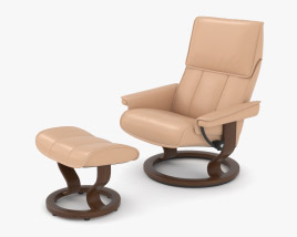 Ekornes Stressless 椅子 & 脚凳 3D模型