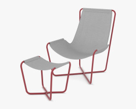 Ethimo Sling Chaise With Tabouret de pied Modèle 3D