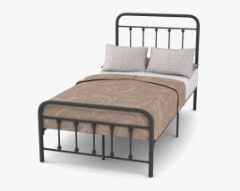 Victorian Vintage Twin Size Metal Bed 3D model