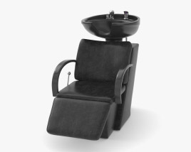 Ceramic Shampoo Bowl and Salon Chair 3D model