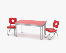 Formica Kitchen Table And Chair 3D model