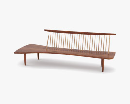 George Nakashima Woodworkers Conoid Sitzbank 3D-Modell
