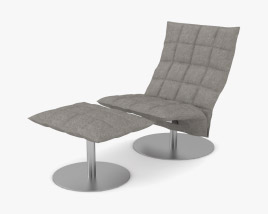 Woodnotes K Chair And Ottoman 3D model