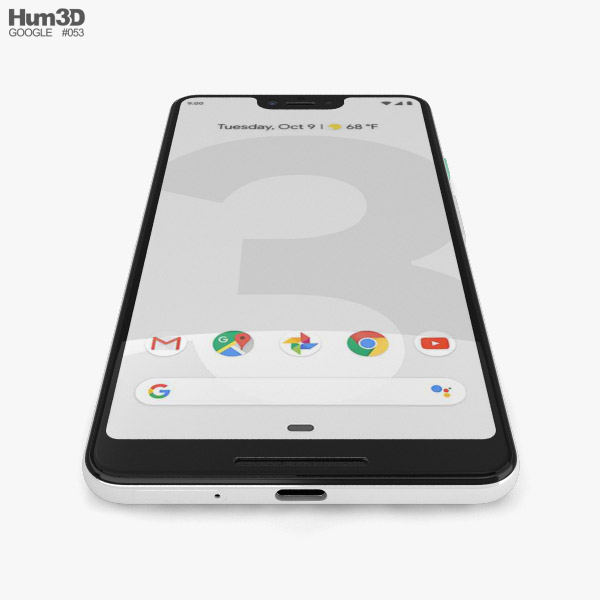 Google Pixel 3 XL Clearly White 3Dモデル ダウンロード