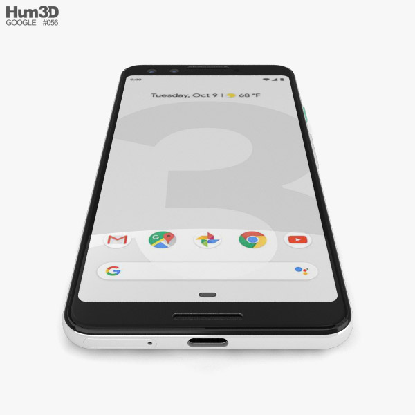 Google Pixel 3 Clearly White 3D model download