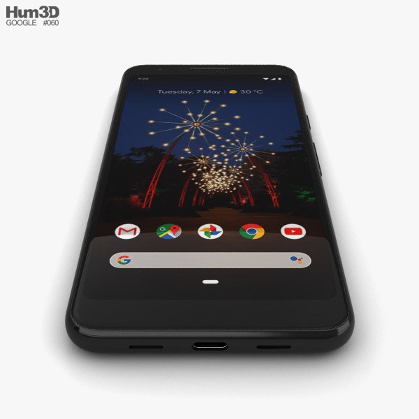 Google Pixel 3a Just Black 3D model - Download Electronics on 3DModels.org