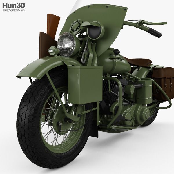 Harley-Davidson WLA 1941 US Army Motorcycle 3Dモデル