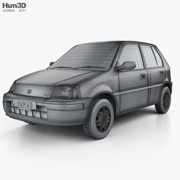 Honda Logo (GA3) 5ドア 2001 3Dモデル - ダウンロード Hatchback on 3DModels.org