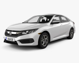 Honda Civic LX mit Innenraum 2019 3D-Modell