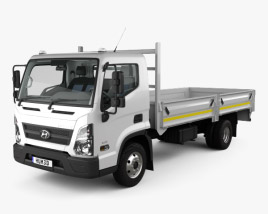 Hyundai Mighty EX8 Flatbed Truck con interni e motore 2022 Modello 3D