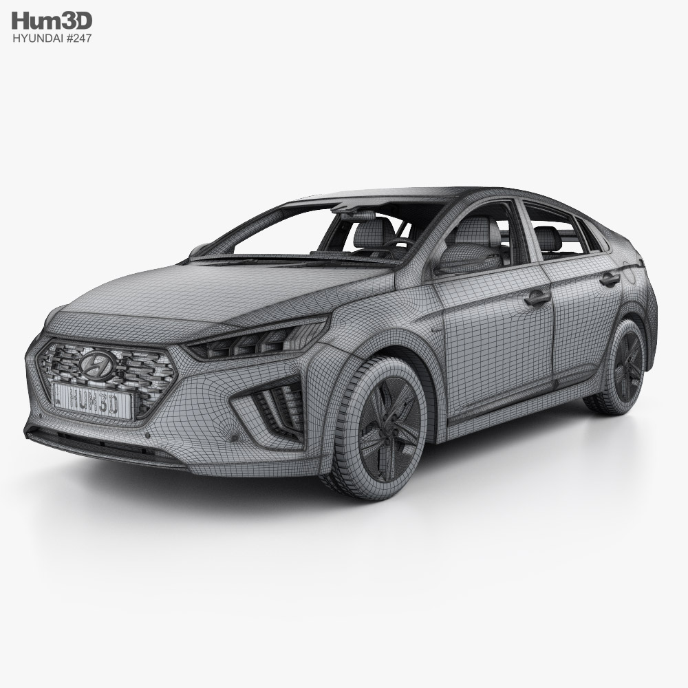 Hyundai Ioniq hybrid with HQ interior 2022 3D model - Download