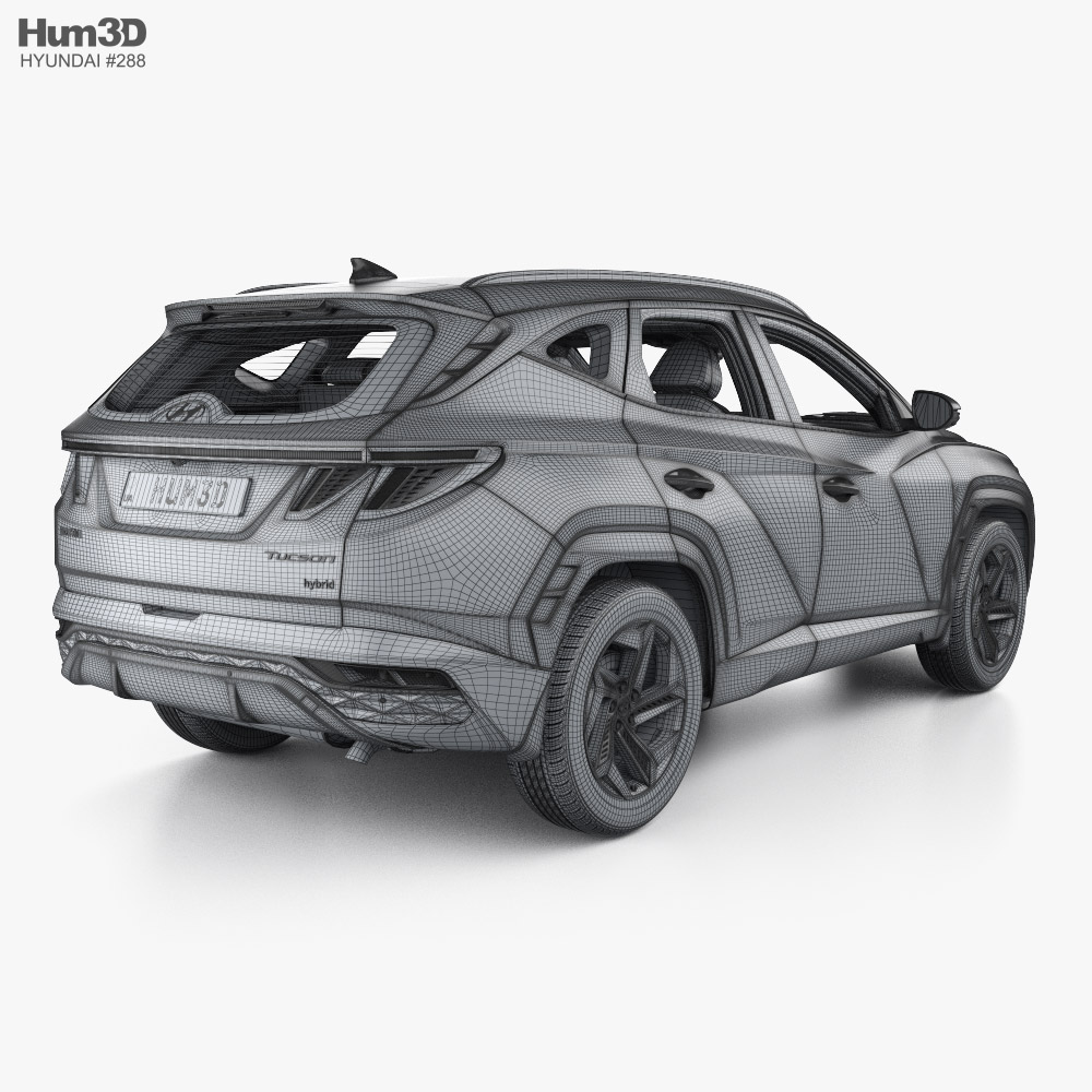 Hyundai Tucson SWB hybrid with HQ interior 2024 3D model