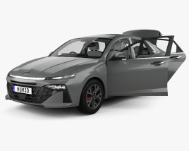 Hyundai Verna Turbo avec Intérieur 2024 Modèle 3D