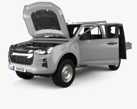 Isuzu D-Max Space Cab AlloyTray SX with HQ interior and engine RHD 2023 3D model