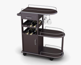 Entertainment Wine Cart - Winsome Trading 3D 모델 