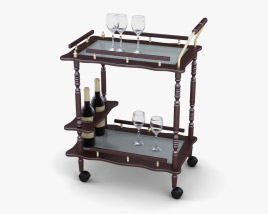 Serving Cart in Cherry 3Dモデル