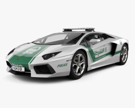 Lamborghini Aventador 警察 Dubai 2016 3D模型
