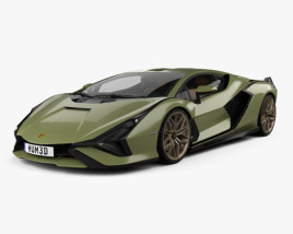 Lamborghini Sian with HQ interior 2023 3D model