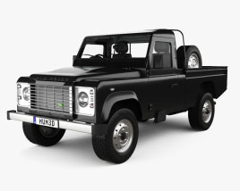 Land Rover Defender 110 PickUp with HQ interior 2014 3D model