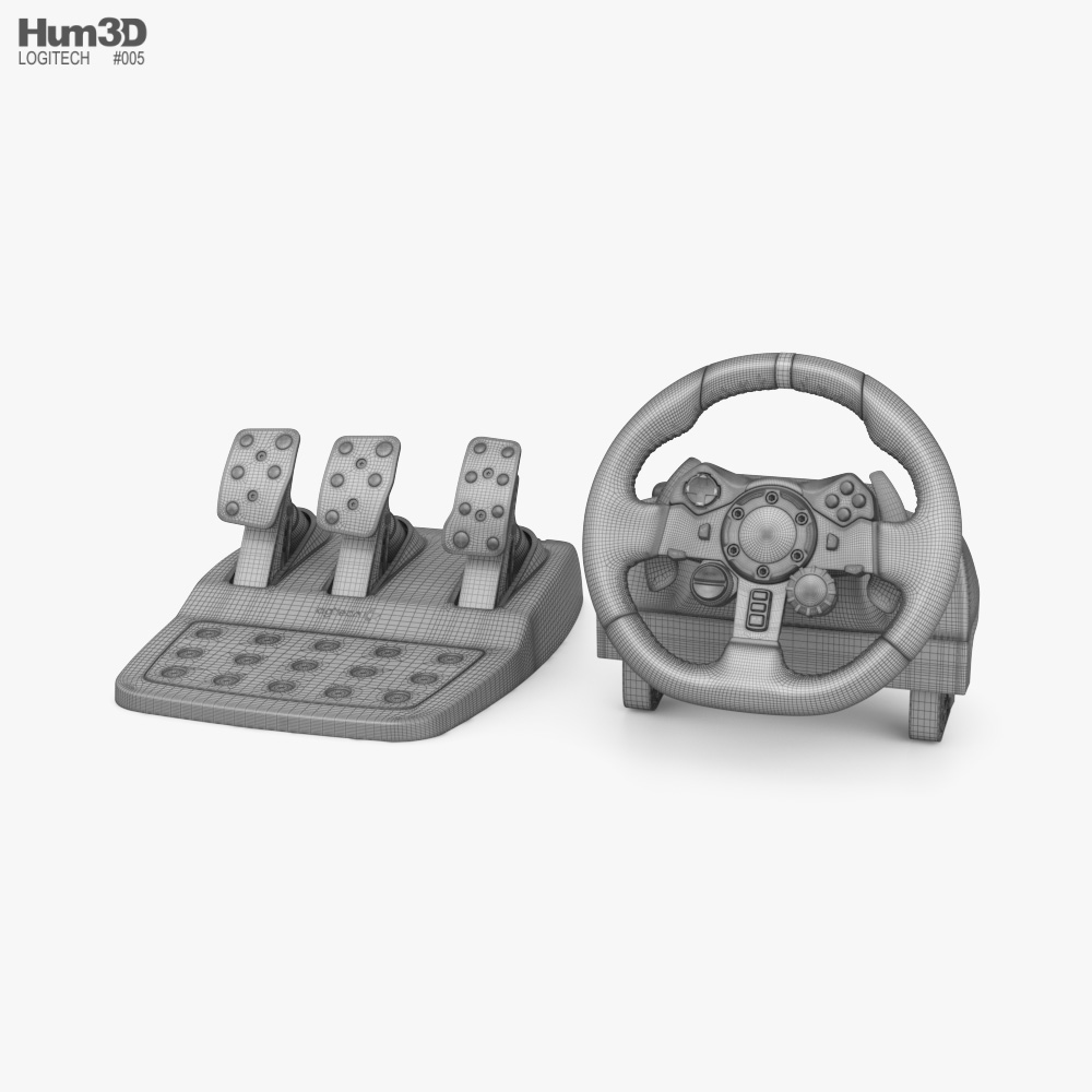 Logitech G29 Racing Steering Wheel 3D model download