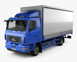 MAZ 4381 箱型トラック 2019 3Dモデル