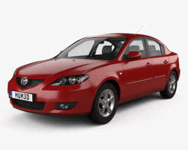 Mazda 3 sedan with HQ interior 2009 3D model