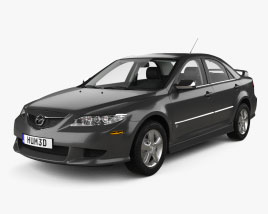 Mazda 6 Sport US-spec セダン インテリアと 2007 3Dモデル