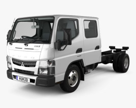 Mitsubishi Fuso Canter (515) City Crew Cab Chassis Truck with HQ interior 2019 3D model