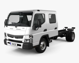 Mitsubishi Fuso Canter (815) Wide Crew Cab Chassis Truck with HQ interior 2019 3D model