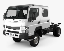 Mitsubishi Fuso Canter (FG) Wide Crew Cab Chassis Truck with HQ interior 2019 3D model