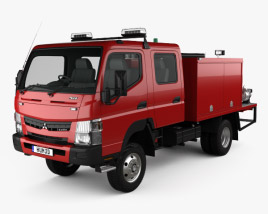 Mitsubishi Fuso Canter (FG) Wide Crew Cab Feuerwehrauto 2019 3D-Modell