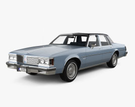 Oldsmobile Delta 88 sedan Royale with HQ interior and engine 1988 3D model