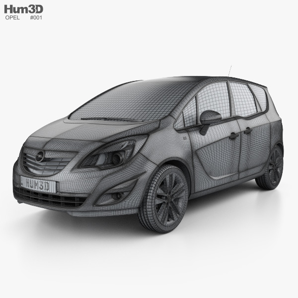 Opel Meriva B 2012 3D model - Download Vehicles on