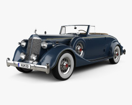 Packard Twelve Coupe 雙座敞篷車 带内饰 1936 3D模型