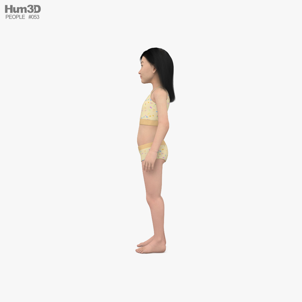 Female in Underwear 3D Model