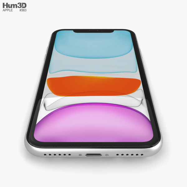 Apple iPhone 11 Blanco Modelo 3D - Descargar Electrónica on
